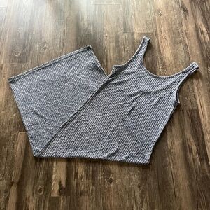 Ribbed Heathered Navy Dress